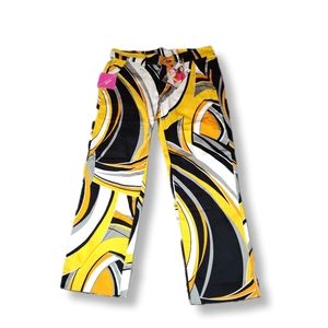 Loudmouth Yellow Black White Graphic Cropped Pants